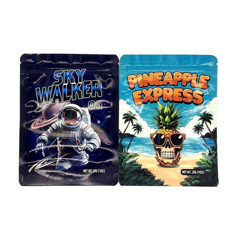Airtight Pineapple Express Skull 1oz Mylar Bags
